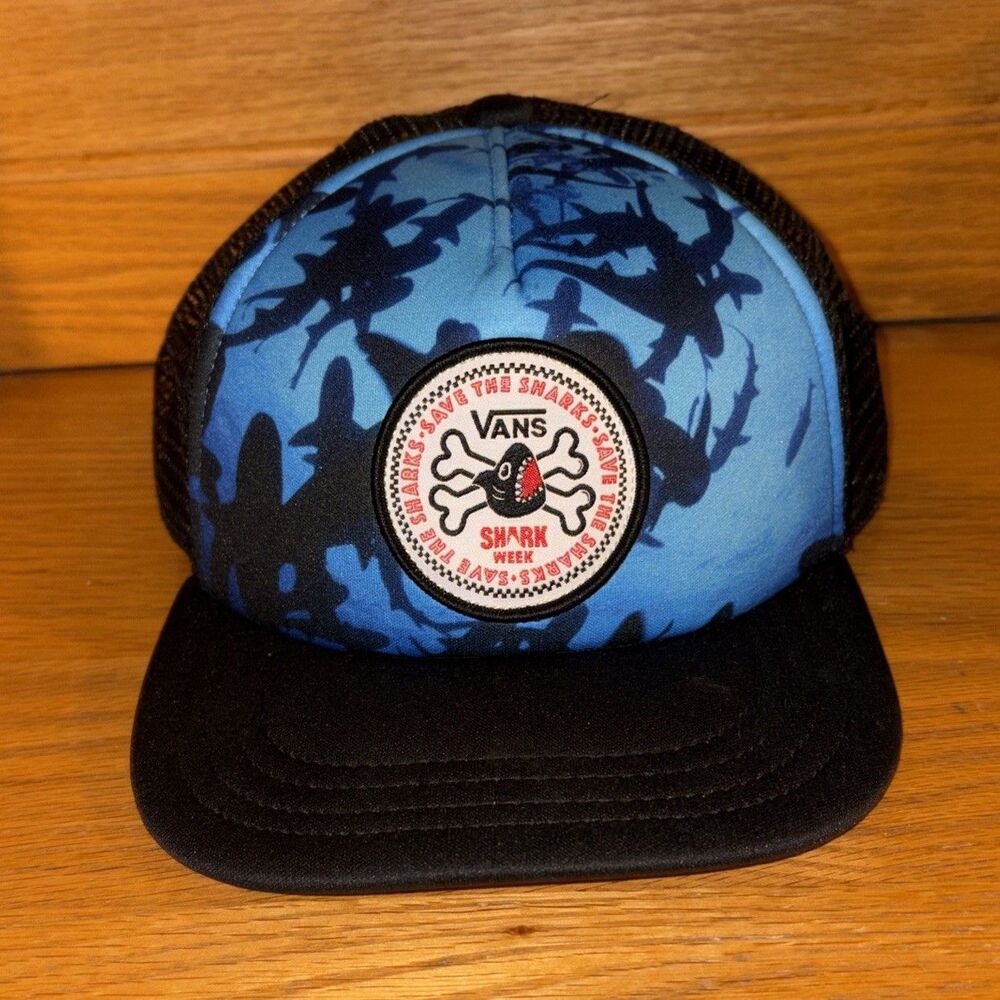 Vans Shark Week Unisex Mesh Trucker Snapback Hat Multicolor Adjustable